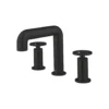 Crosswater Union WRAS Approved 3 Hole Basin Mixer Tap with Wheels - Matt Black