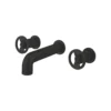 Crosswater Union WRAS Approved 3 Hole Wall Mounted Basin Mixer Tap with Wheels - Matt Black