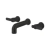 Crosswater Union WRAS Approved 3 Hole Wall Mounted Basin Mixer Tap with Levers - Matt Black
