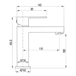 Crosswater Verge Basin Monobloc Mixer Tap