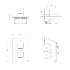 Crosswater Verge Thermostatic 3 Outlet Shower Valve - Crossbox Technology