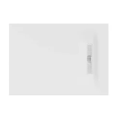 Crosswater Vito 25mm Dolomite Stone Resin Rectangular Shower Tray with Linear Waste Position
