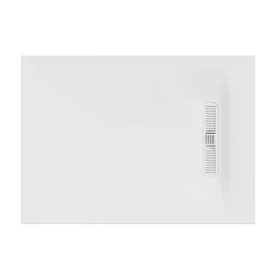 Crosswater Vito 25mm Dolomite Stone Resin Rectangular Shower Tray with Linear Waste Position