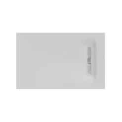 Crosswater Vito 25mm Dolomite Stone Resin Rectangular Shower Tray with Linear Waste Position