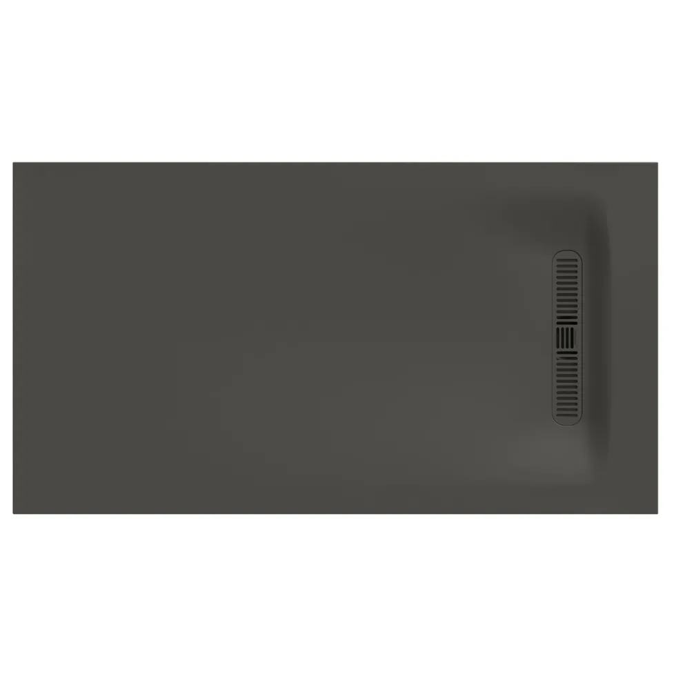 Crosswater Vito 25mm Dolomite Stone Resin Rectangular Shower Tray with Linear Waste Position