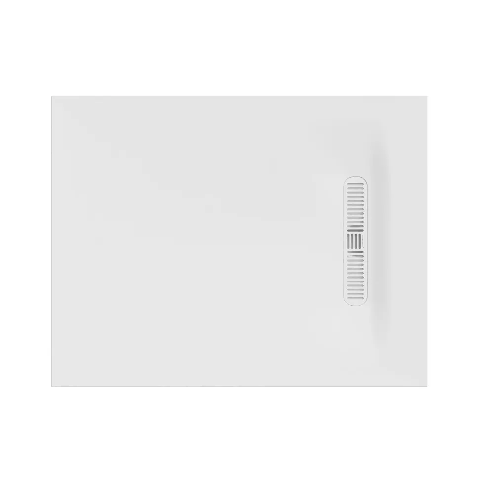 Crosswater Vito 25mm Dolomite Stone Resin Rectangular Shower Tray with Linear Waste Position
