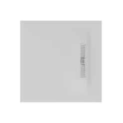 Crosswater Vito 25mm Dolomite Stone Resin Square Shower Tray with Linear Waste Cover