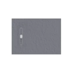 Crosswater Vito 25mm Dolomite Stone Resin Textured Rectangular Shower Tray with Linear Waste Cover