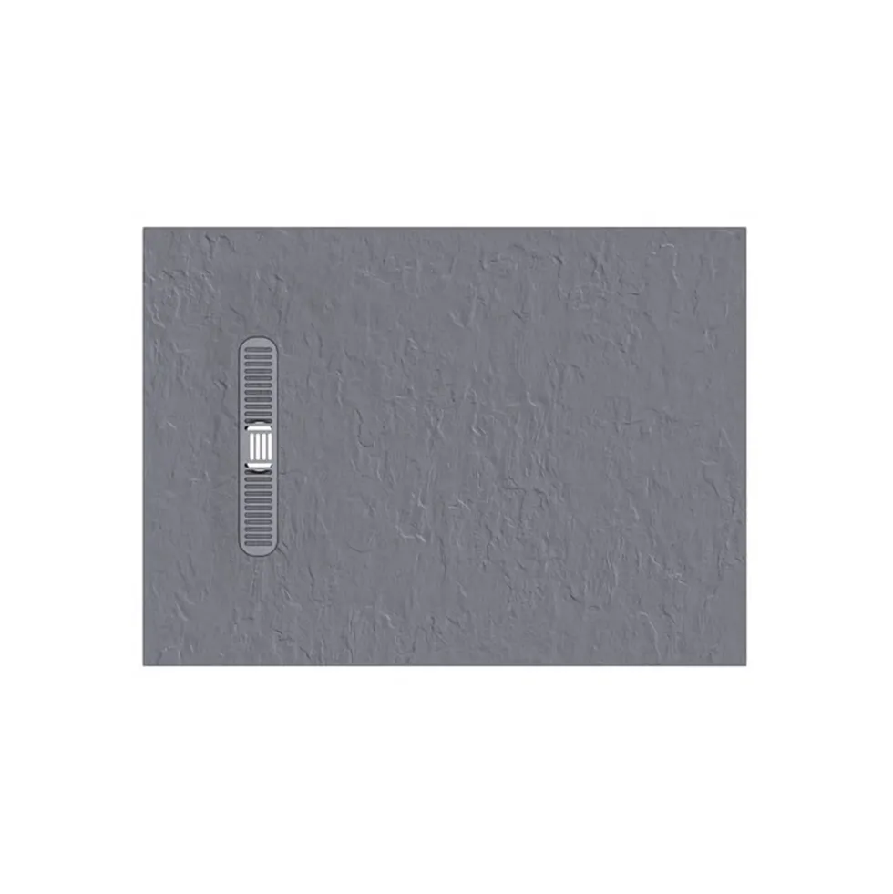 Crosswater Vito 25mm Dolomite Stone Resin Textured Rectangular Shower Tray with Linear Waste Cover