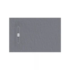 Crosswater Vito 25mm Dolomite Stone Resin Textured Rectangular Shower Tray with Linear Waste Cover