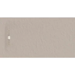 Crosswater Vito 25mm Dolomite Stone Resin Textured Rectangular Shower Tray with Linear Waste Cover