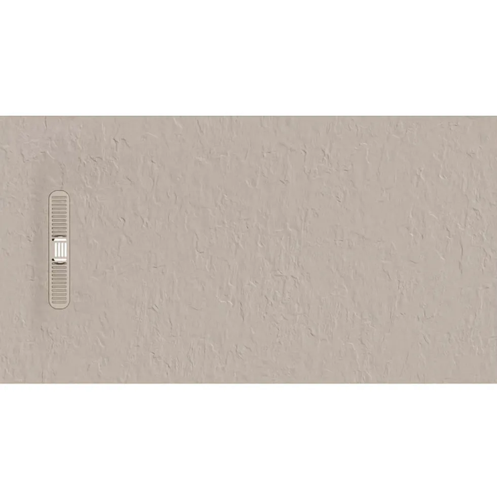 Crosswater Vito 25mm Dolomite Stone Resin Textured Rectangular Shower Tray with Linear Waste Cover