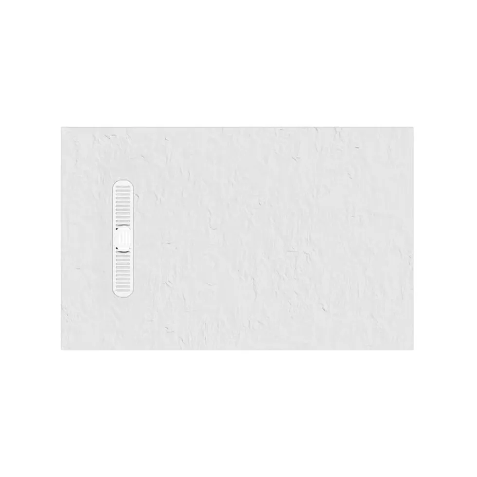 Crosswater Vito 25mm Dolomite Stone Resin Textured Rectangular Shower Tray with Linear Waste Cover