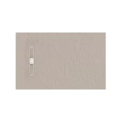 Crosswater Vito 25mm Dolomite Stone Resin Textured Rectangular Shower Tray with Linear Waste Cover