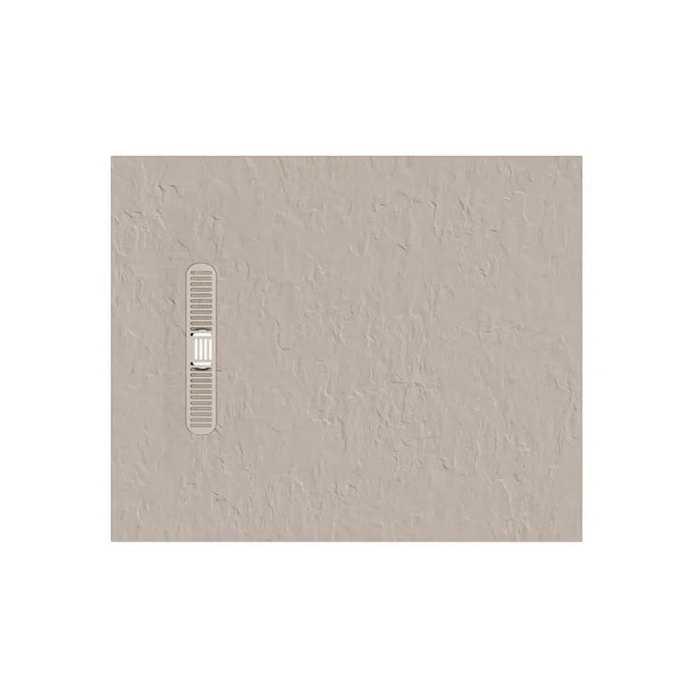 Crosswater Vito 25mm Dolomite Stone Resin Textured Rectangular Shower Tray with Linear Waste Cover