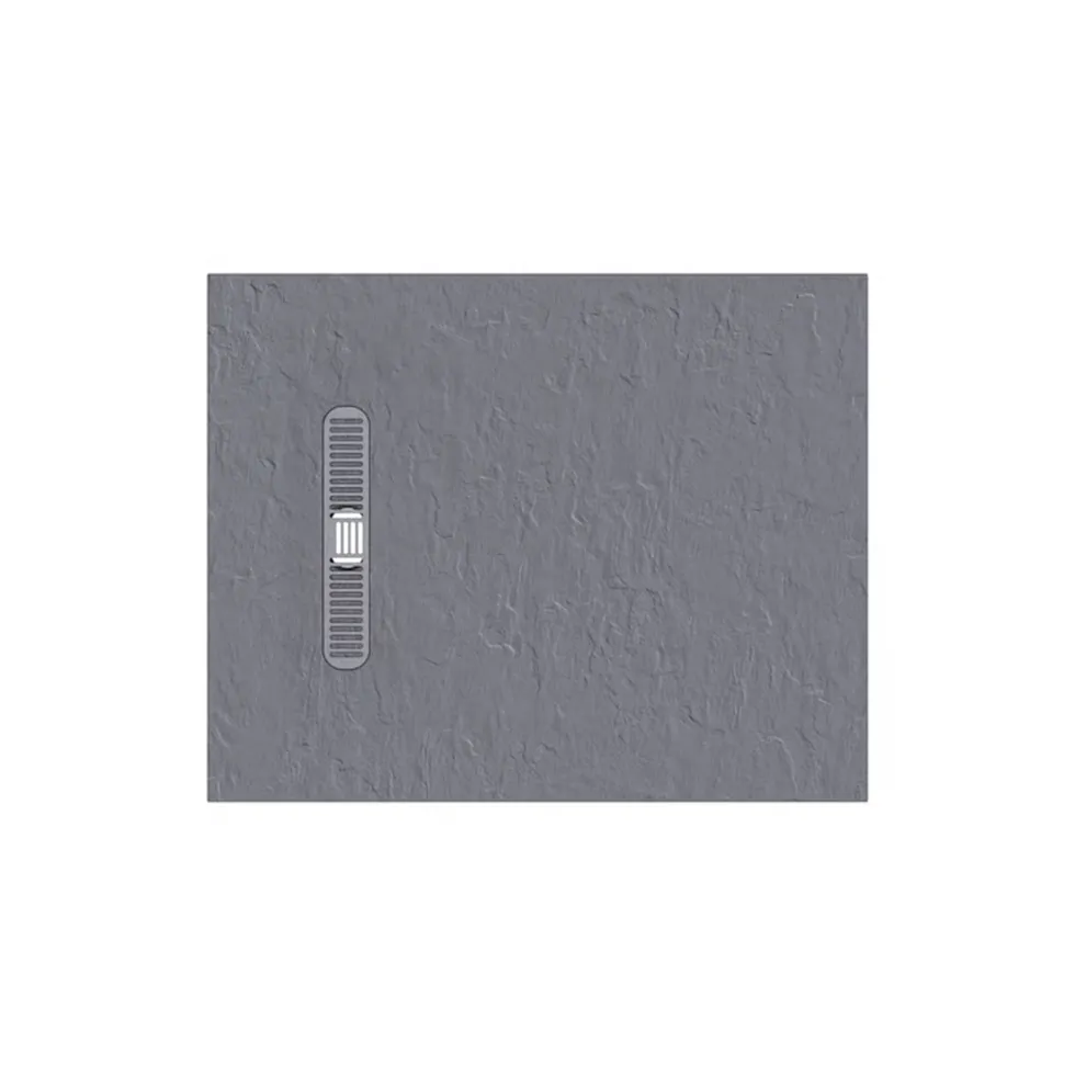 Crosswater Vito 25mm Dolomite Stone Resin Textured Rectangular Shower Tray with Linear Waste Cover