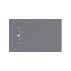 Crosswater Vito 25mm Dolomite Stone Resin Textured Rectangular Shower Tray with Linear Waste Cover