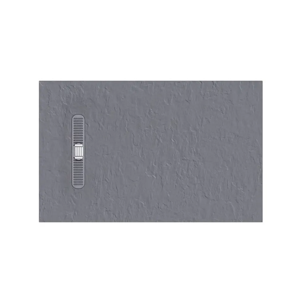 Crosswater Vito 25mm Dolomite Stone Resin Textured Rectangular Shower Tray with Linear Waste Cover