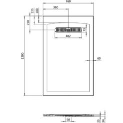 Crosswater Vito 25mm Dolomite Stone Resin Textured Rectangular Shower Tray with Linear Waste Cover