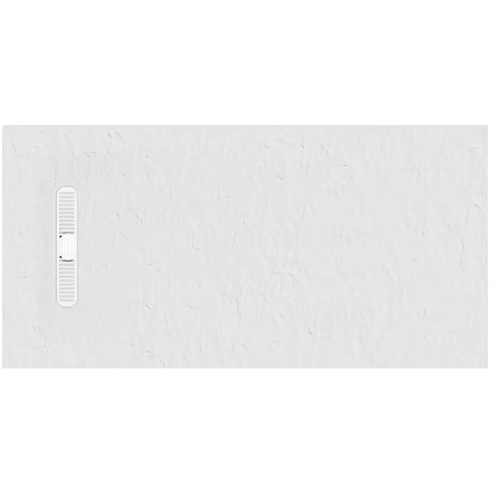 Crosswater Vito 25mm Dolomite Stone Resin Textured Rectangular Shower Tray with Linear Waste Cover