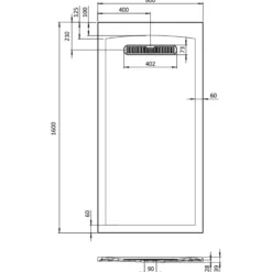 Crosswater Vito 25mm Dolomite Stone Resin Textured Rectangular Shower Tray with Linear Waste Cover