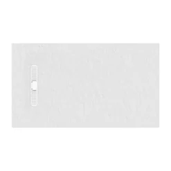 Crosswater Vito 25mm Dolomite Stone Resin Textured Rectangular Shower Tray with Linear Waste Cover
