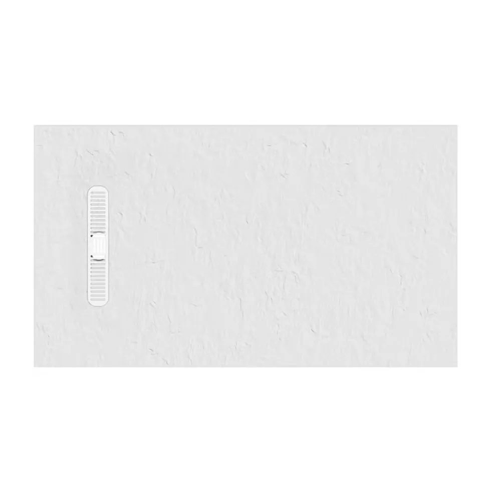 Crosswater Vito 25mm Dolomite Stone Resin Textured Rectangular Shower Tray with Linear Waste Cover