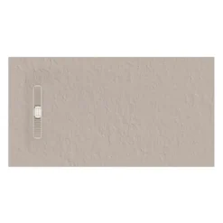 Crosswater Vito 25mm Dolomite Stone Resin Textured Rectangular Shower Tray with Linear Waste Cover