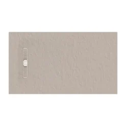 Crosswater Vito 25mm Dolomite Stone Resin Textured Rectangular Shower Tray with Linear Waste Cover