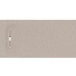 Crosswater Vito 25mm Dolomite Stone Resin Textured Rectangular Shower Tray with Linear Waste Cover