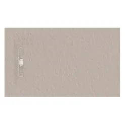 Crosswater Vito 25mm Dolomite Stone Resin Textured Rectangular Shower Tray with Linear Waste Cover