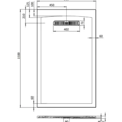 Crosswater Vito 25mm Dolomite Stone Resin Textured Rectangular Shower Tray with Linear Waste Cover