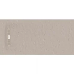 Crosswater Vito 25mm Dolomite Stone Resin Textured Rectangular Shower Tray with Linear Waste Cover