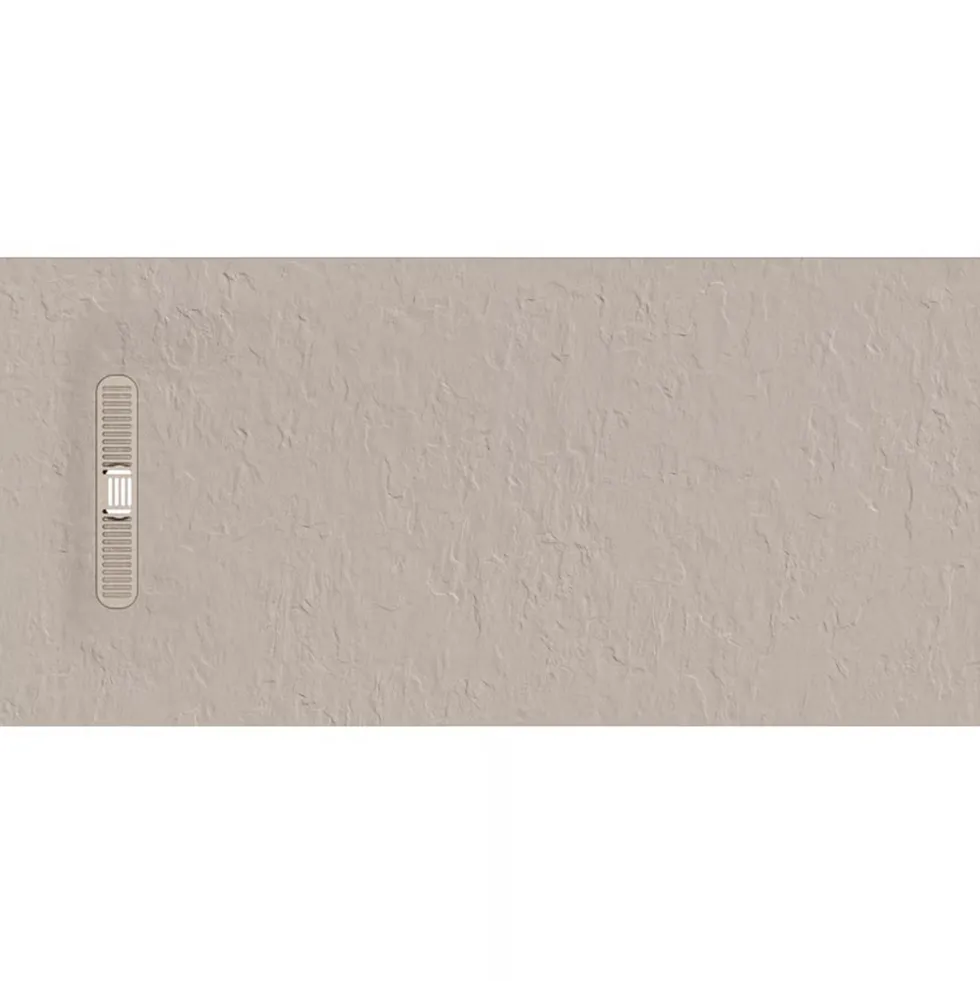 Crosswater Vito 25mm Dolomite Stone Resin Textured Rectangular Shower Tray with Linear Waste Cover