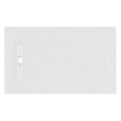 Crosswater Vito 25mm Dolomite Stone Resin Textured Rectangular Shower Tray with Linear Waste Cover