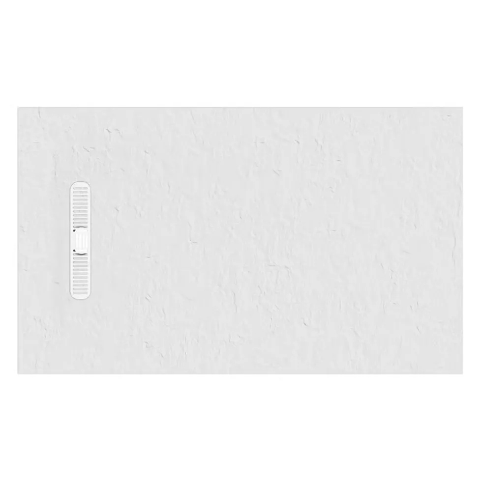 Crosswater Vito 25mm Dolomite Stone Resin Textured Rectangular Shower Tray with Linear Waste Cover