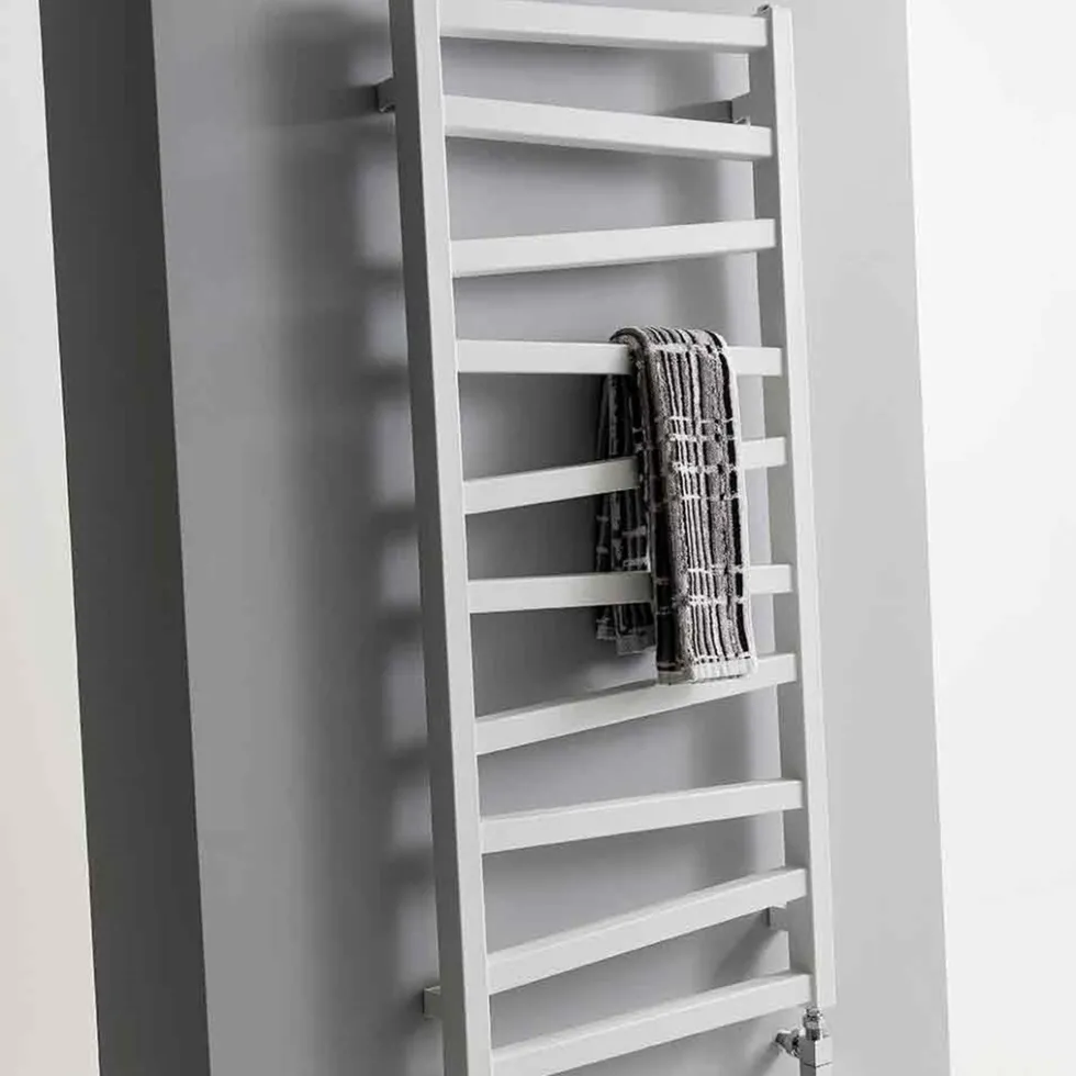 Crosswater Wedge Soft White Matte Designer Towel Radiator - 1096mm x 500mm | 1385 BTU