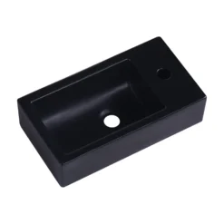 Daisy Matt Black Wall Hung Cloakroom Basin - 450 x 245mm