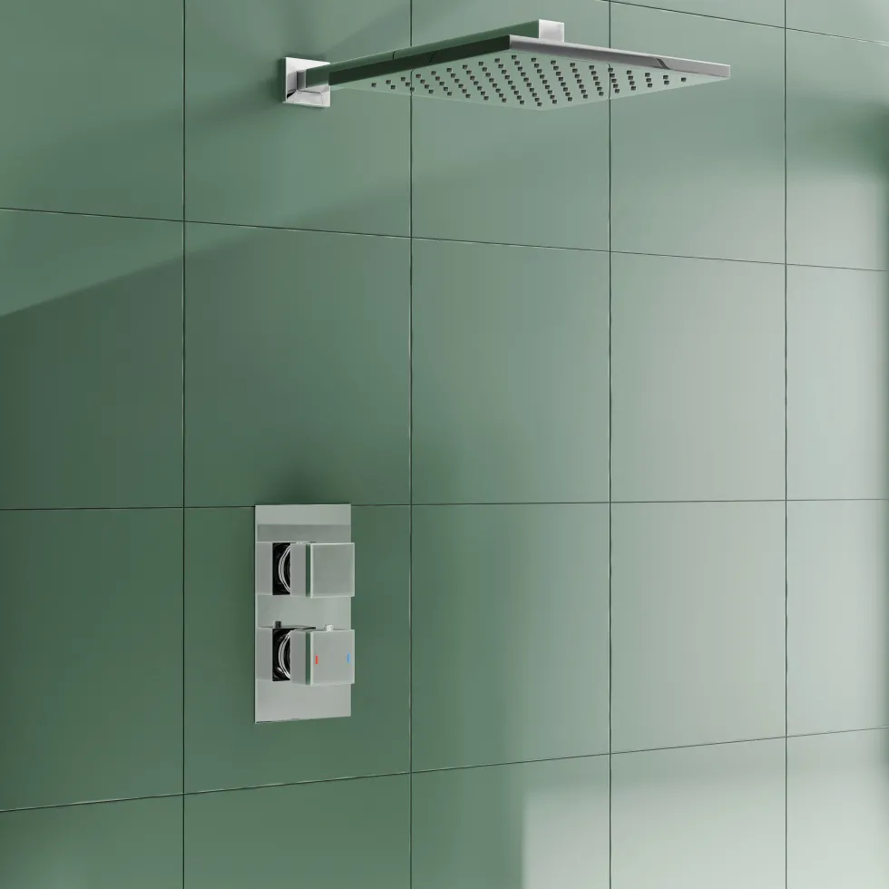 Delilah Concealed Thermostatic Shower Valve & ABS Fixed Shower Head