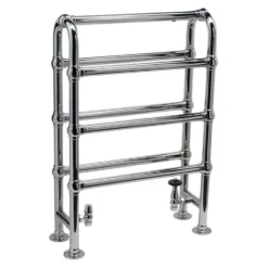 DQ Heating Hilborough Luxury Traditional Heated Towel Rail Radiator - Chrome - 1040 X 837mm