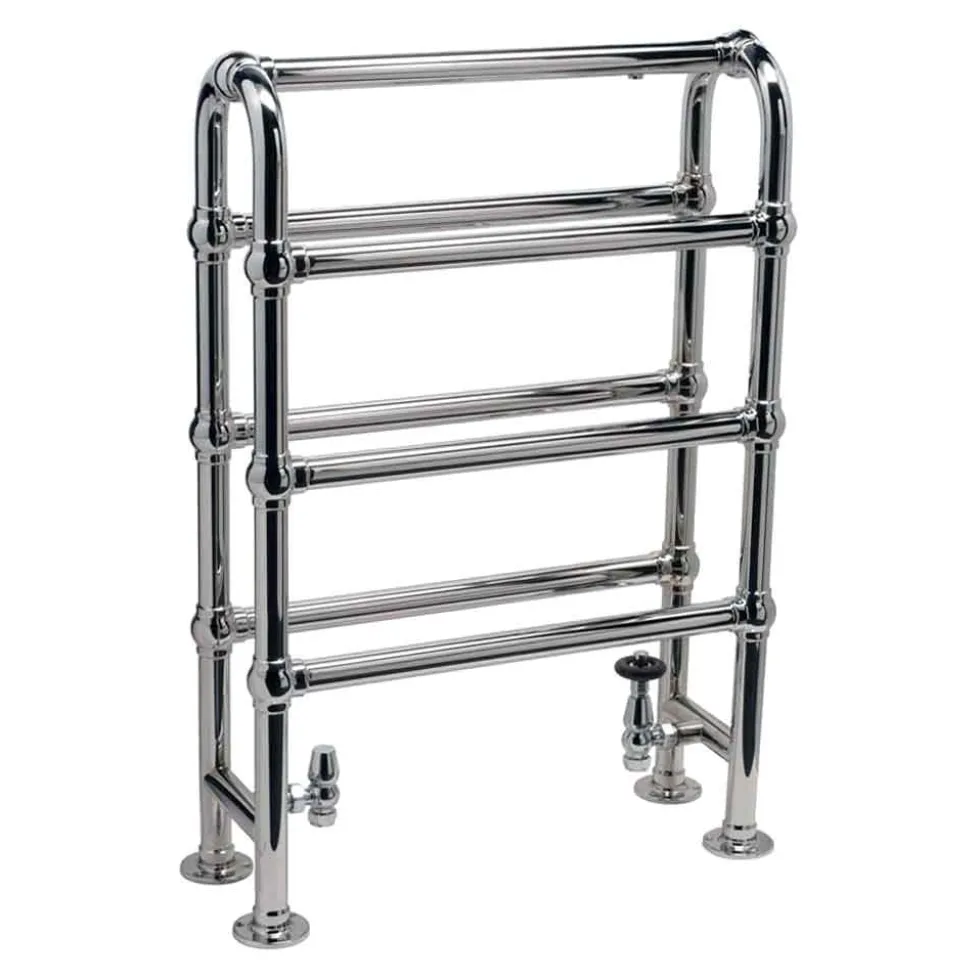 DQ Heating Hilborough Luxury Traditional Heated Towel Rail Radiator - Chrome - 1040 X 837mm
