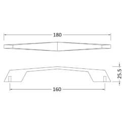 Drench Angled D Bar Furniture Handle - 160mm Centres