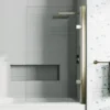 Drench Brushed Brass 8mm Glass Hinged Square Bath Screen - 1520 x 815mm
