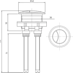 Drench Cistern Flush Button - 38mm