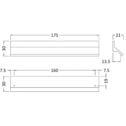 Drench Finger Pull Furniture Handle - 160mm Centres