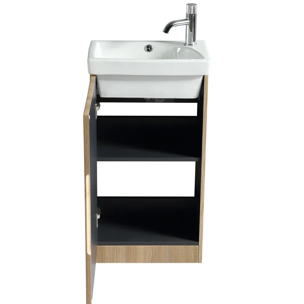 Drench Groove 460mm Fluted Floorstanding Cloakroom Vanity Unit & Basin