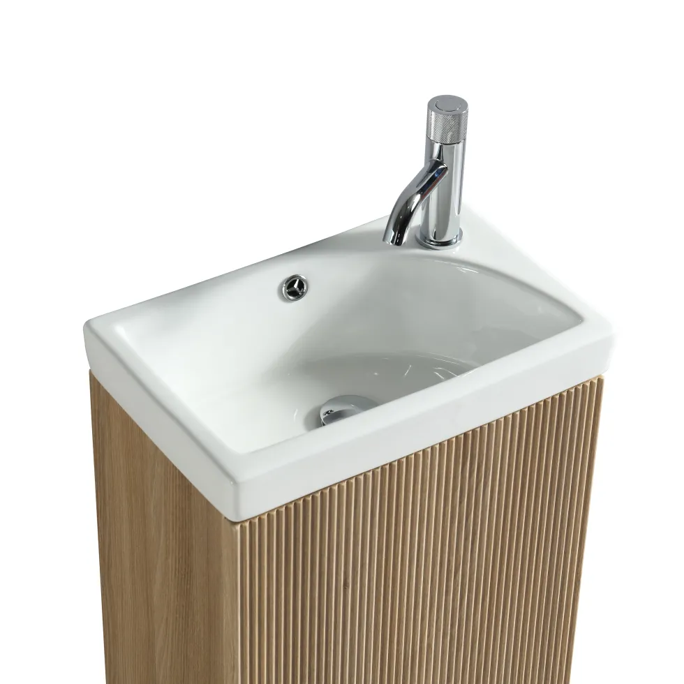 Drench Groove 460mm Fluted Floorstanding Cloakroom Vanity Unit & Basin