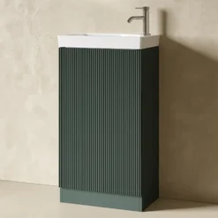 Drench Groove 460mm Fluted Floorstanding Cloakroom Vanity Unit & Basin
