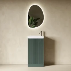 Drench Groove 460mm Fluted Floorstanding Cloakroom Vanity Unit & Basin