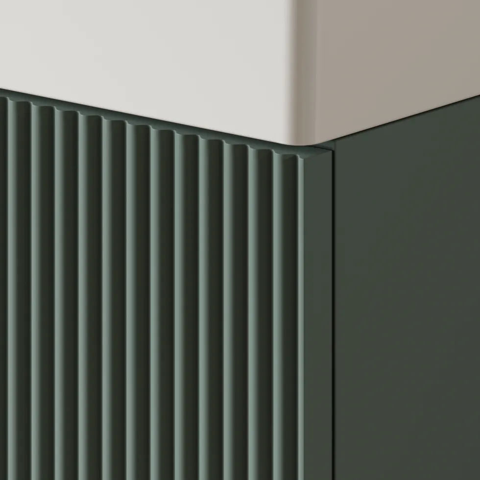 Drench Groove 460mm Fluted Floorstanding Cloakroom Vanity Unit & Basin
